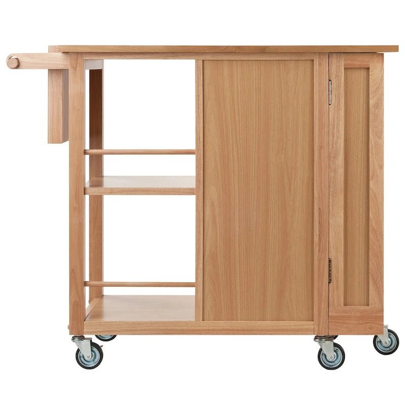 Utility Kitchen Cart, Natural - 42.52 x 18.98 x 35.63 inches