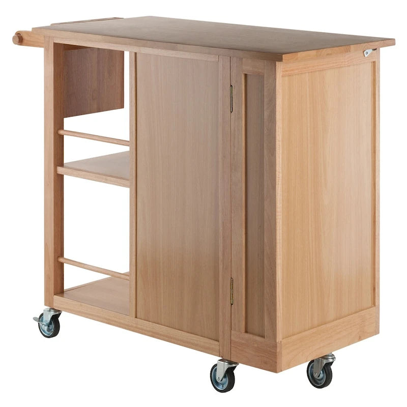 Utility Kitchen Cart, Natural - 42.52 x 18.98 x 35.63 inches