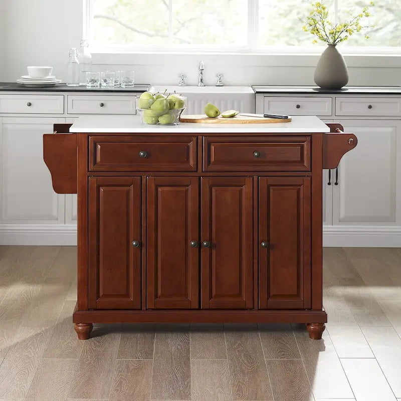 Granite Top Full Size Kitchen Island/Cart - 51.5 W x 18 D x 36 H