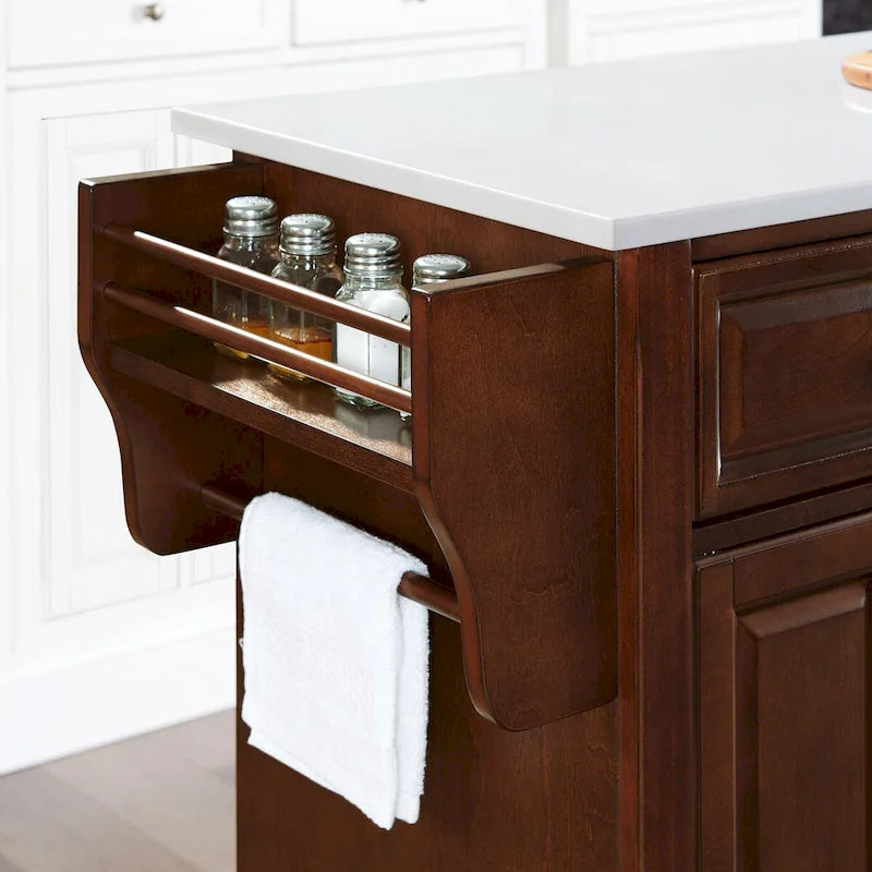 Granite Top Full Size Kitchen Island/Cart - 51.5 W x 18 D x 36 H