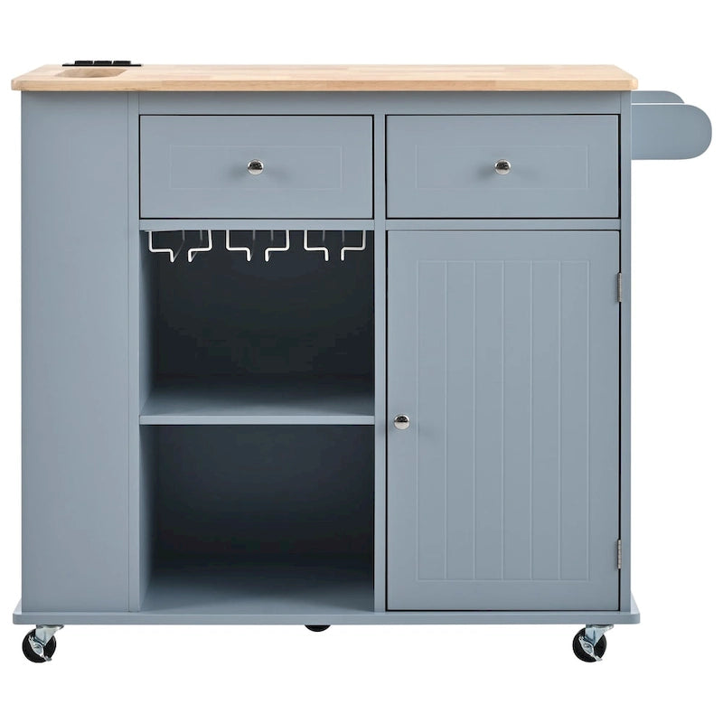 Kitchen Island Cart with Power Outlet