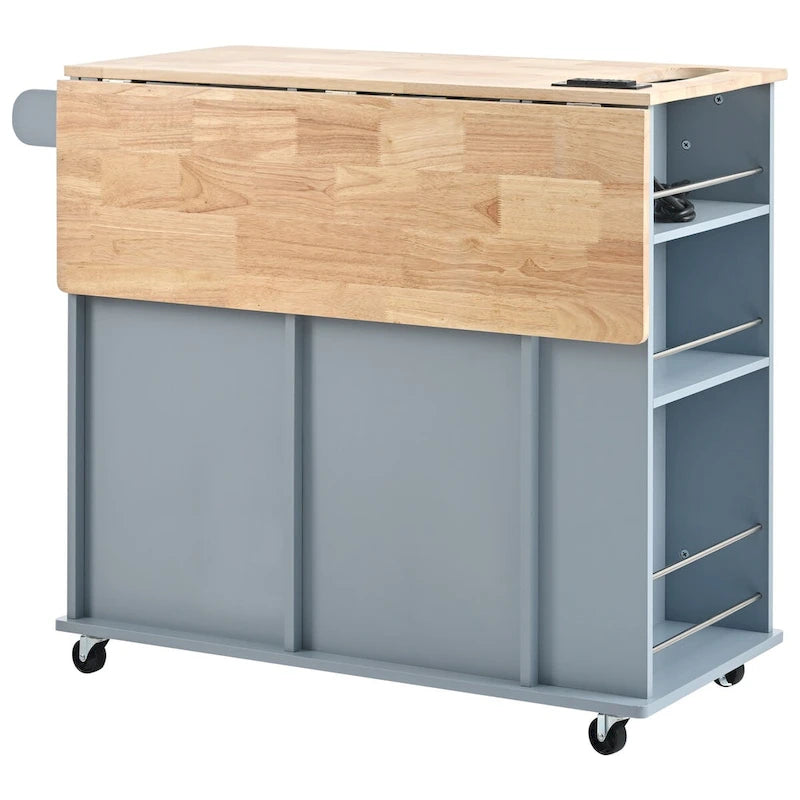 Kitchen Island Cart with Power Outlet