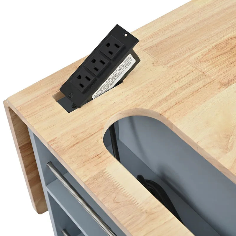 Kitchen Island Cart with Power Outlet