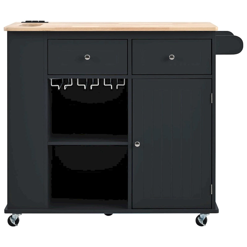 Kitchen Island Cart with Power Outlet