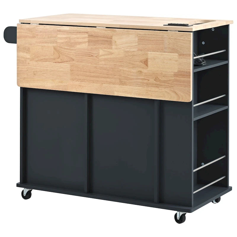 Kitchen Island Cart with Power Outlet