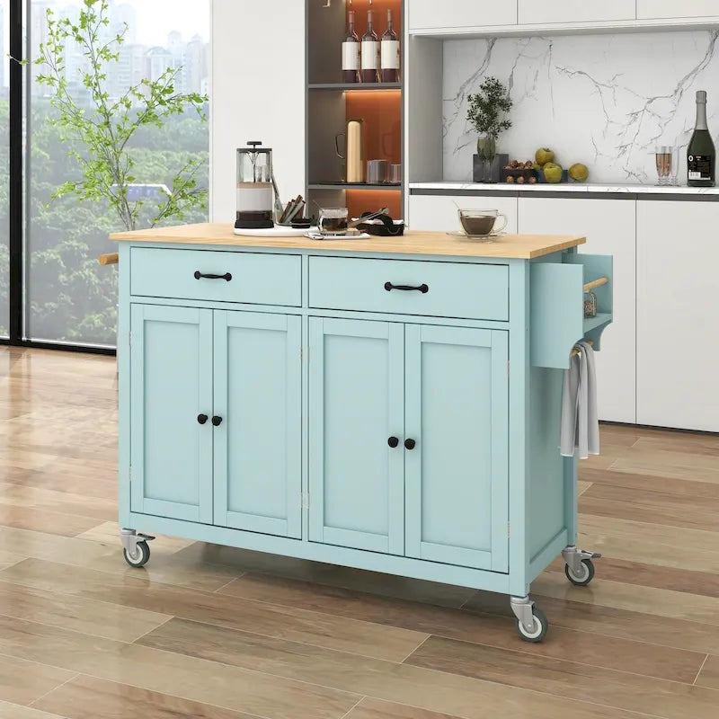 Kitchen Island with Wood Top Kitchen Cart
