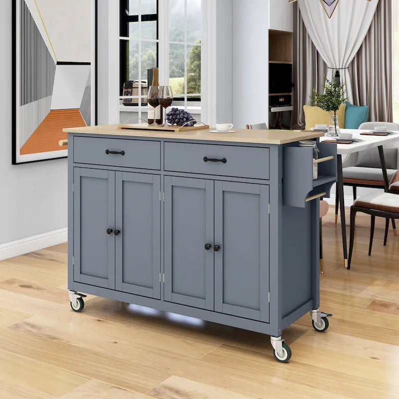 Kitchen Island with Wood Top Kitchen Cart