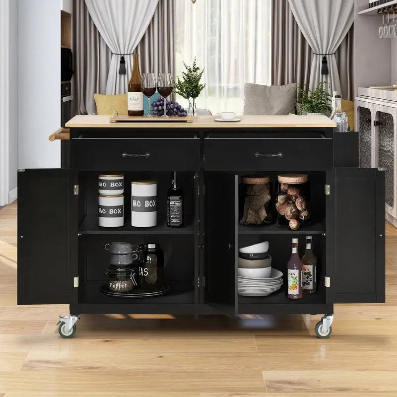 Kitchen Island with Wood Top Kitchen Cart