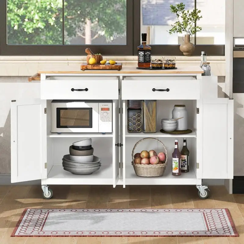 Kitchen Island with Wood Top Kitchen Cart