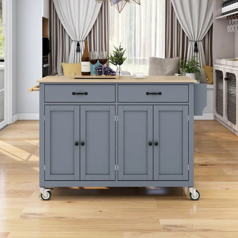Kitchen Island with Wood Top Kitchen Cart