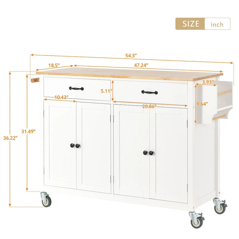 Kitchen Island with Wood Top Kitchen Cart