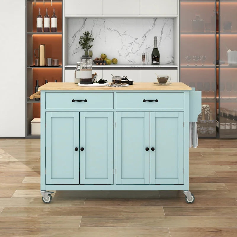 Kitchen Island with Wood Top Kitchen Cart