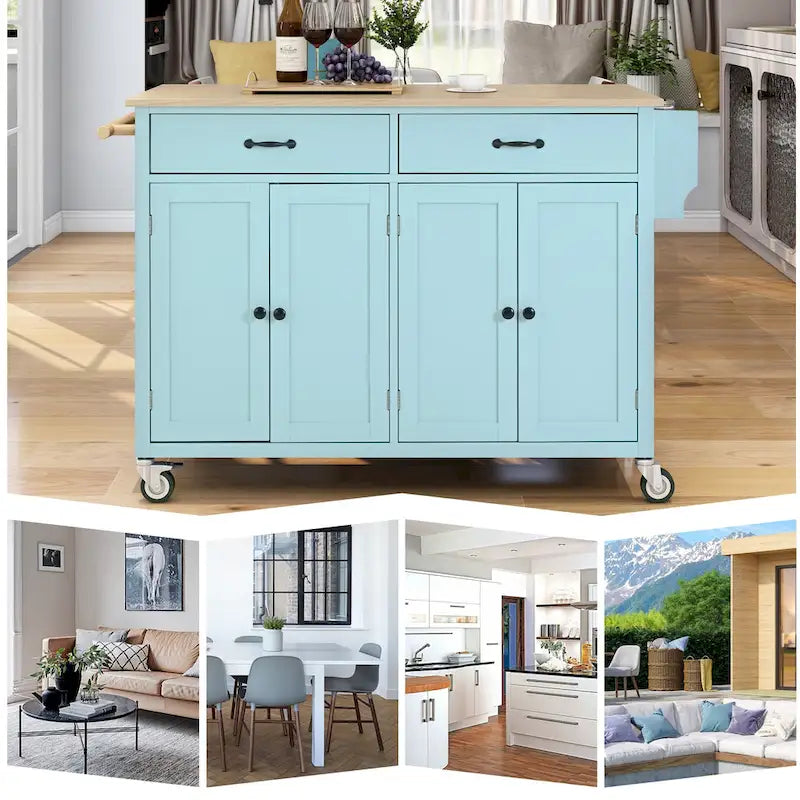 Kitchen Island with Wood Top Kitchen Cart
