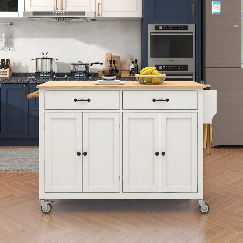Kitchen Island with Wood Top Kitchen Cart