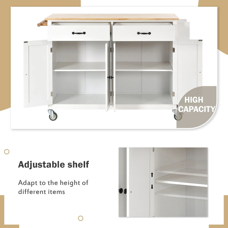 Kitchen Island with Wood Top Kitchen Cart