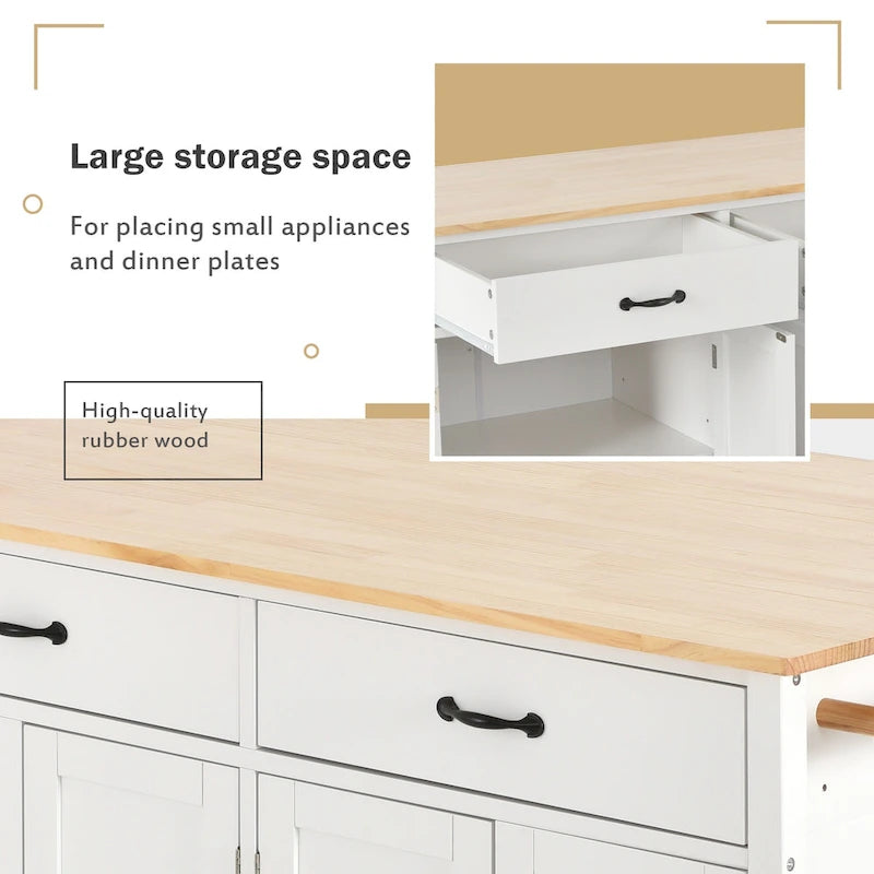 Kitchen Island with Wood Top Kitchen Cart