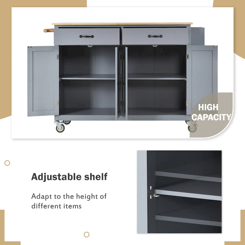 Kitchen Island with Wood Top Kitchen Cart