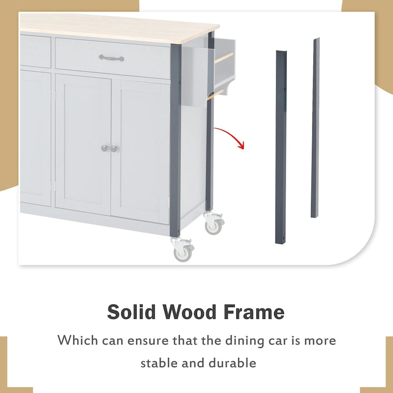 Kitchen Island with Wood Top Kitchen Cart