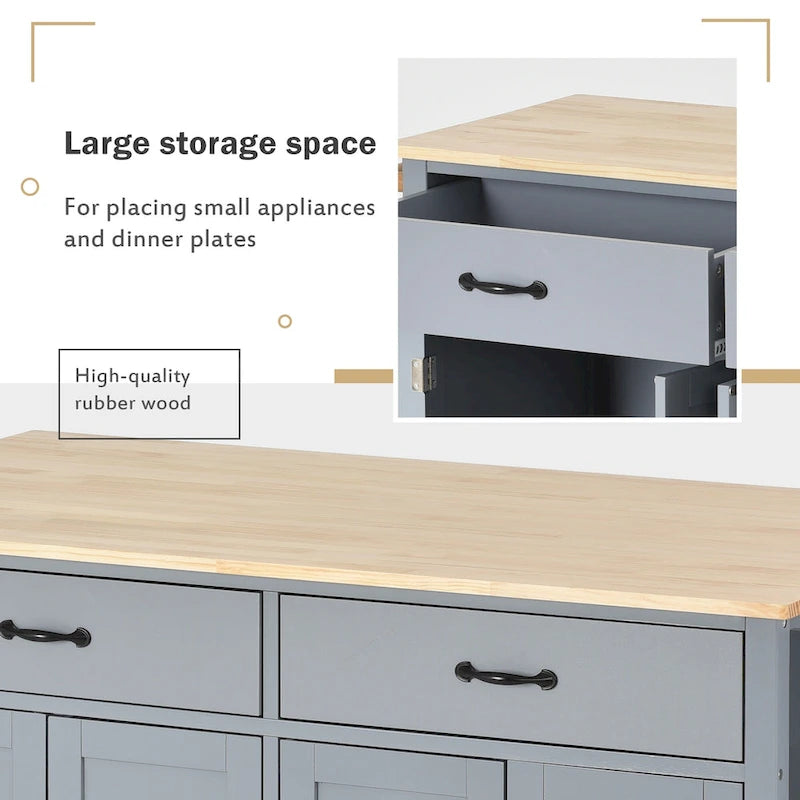 Kitchen Island with Wood Top Kitchen Cart