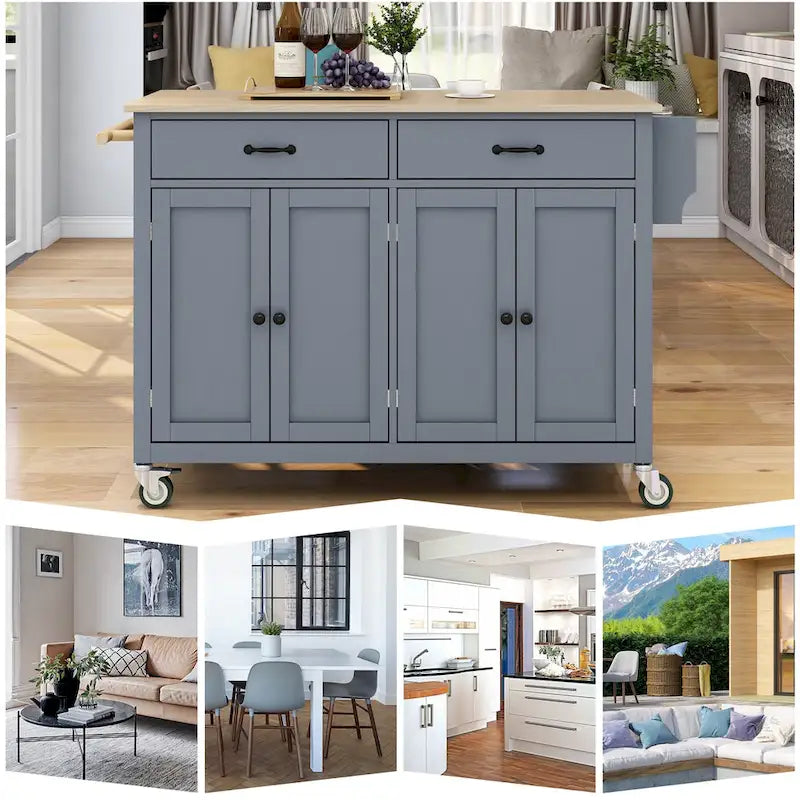Kitchen Island with Wood Top Kitchen Cart
