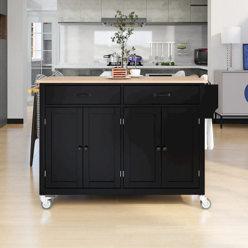 Kitchen Island with Wood Top Kitchen Cart