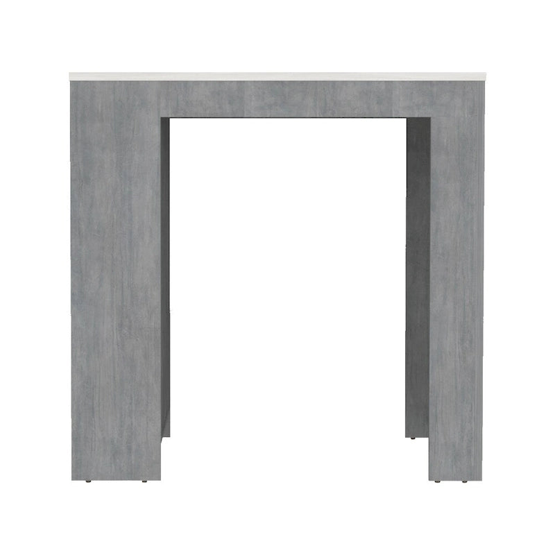 Kitchen Island with Side Shelves, Concrete Gray / Marble Top, High Quality and Durable
