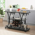 Bar Cart with Wheels & 3 Storage Shelves