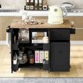 53.9" Kitchen Island Cart with Drop Leaf & Wheels
