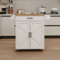 Kitchen Cart with Rubber Wood Top, Adjustable Shelves & Towel Rack