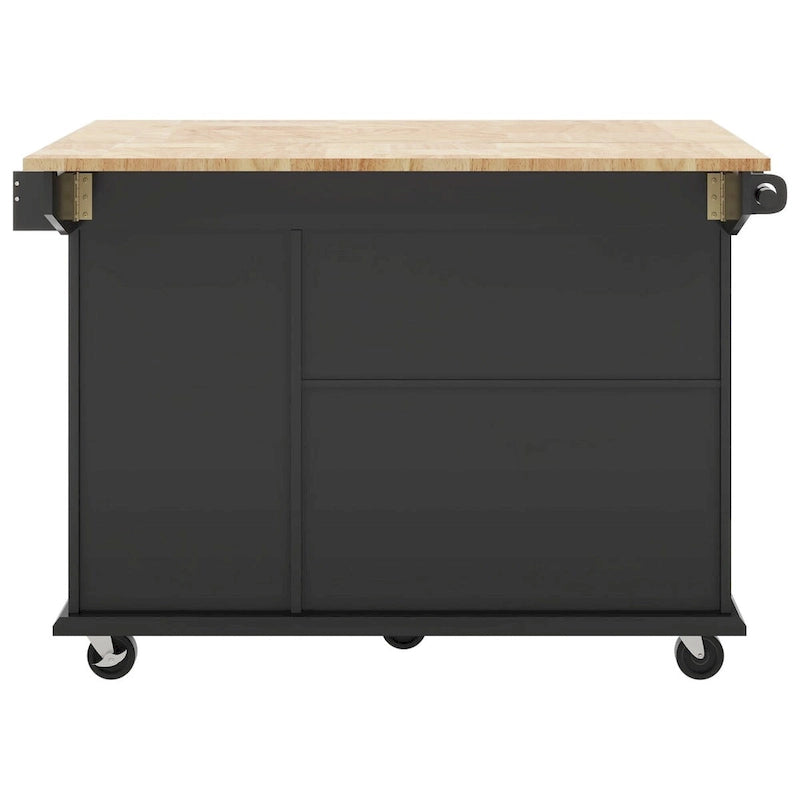 Kitchen Island with Drop Leaf, Spice Rack & Towel Rack