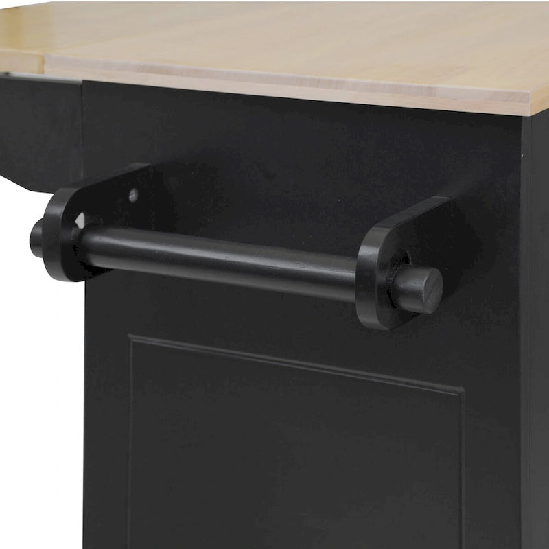 Kitchen Island with Drop Leaf, Spice Rack & Towel Rack
