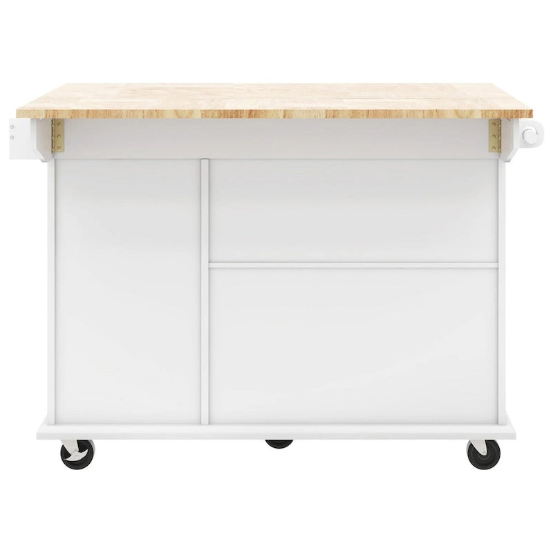 Kitchen Island with Drop Leaf, Spice Rack & Towel Rack