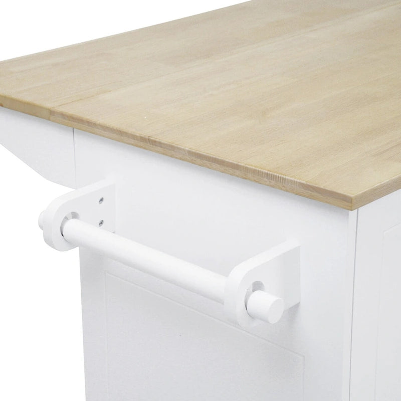 Kitchen Island with Drop Leaf, Spice Rack & Towel Rack
