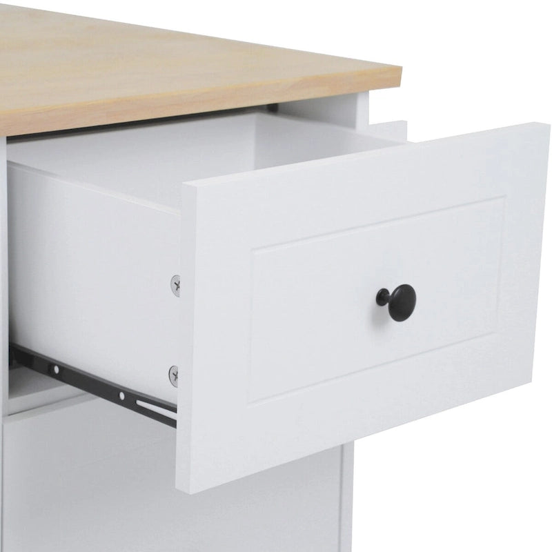 Kitchen Island with Drop Leaf, Spice Rack & Towel Rack