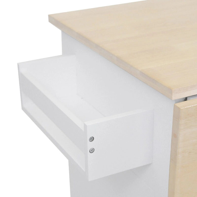 Kitchen Island with Drop Leaf, Spice Rack & Towel Rack