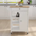 Kitchen Rolling Trolley Cart with Shelves and Towel Rack