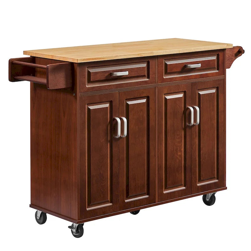 Kitchen Island Cart with 2 Drawers