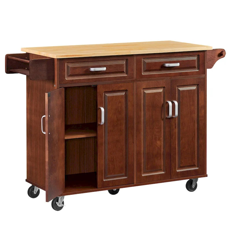 Kitchen Island Cart with 2 Drawers