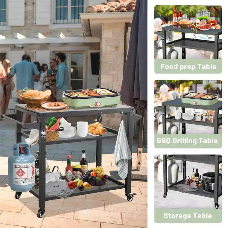Grill Cart with Wheels