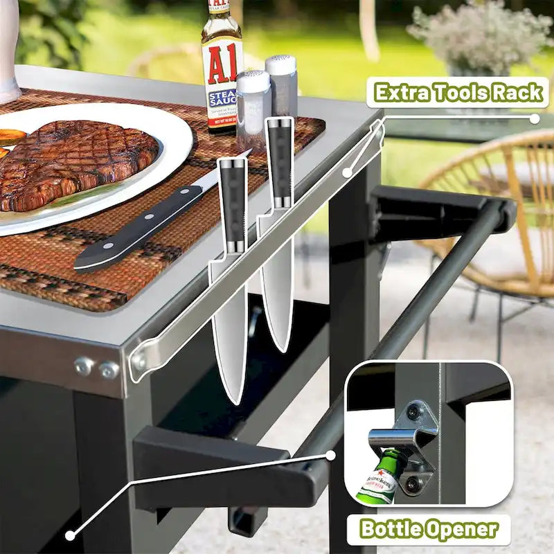 Grill Cart with Wheels