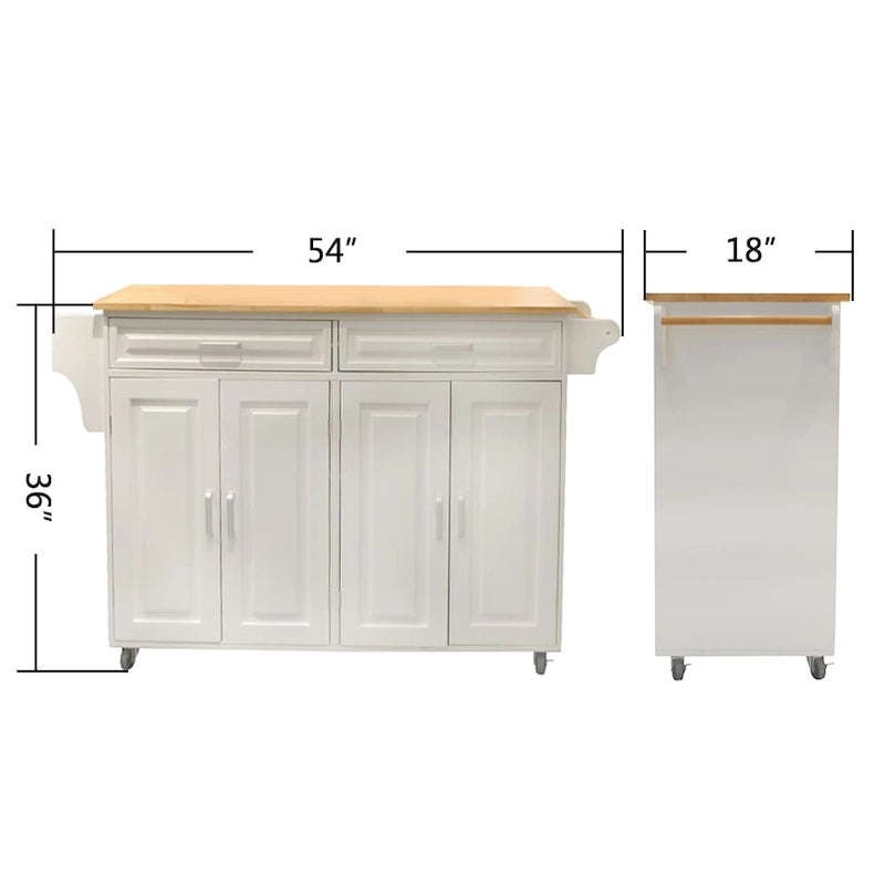 Kitchen Island with Storage & Wheels