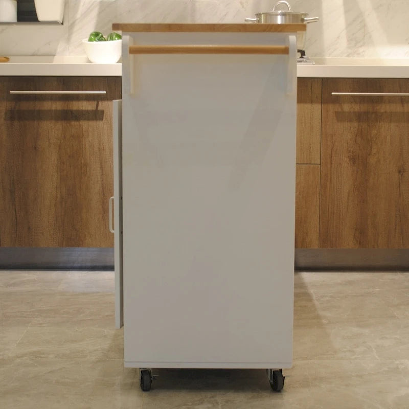 Kitchen Island with Storage & Wheels