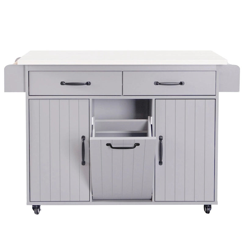 43.8W Kitchen Island with Trash Can Storage Cabinet